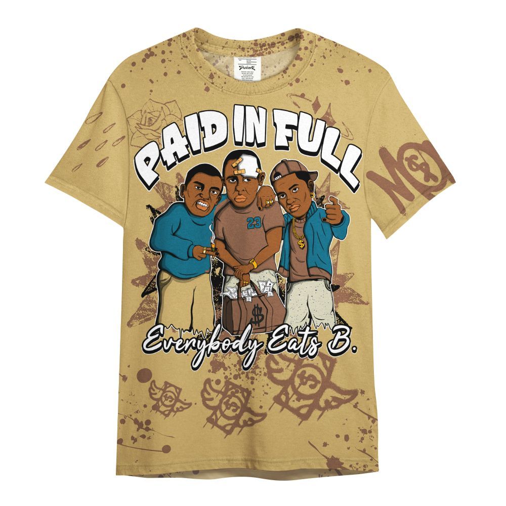 Shirt To Match Retro Cacao Wow 4s - Everybody Paid In Full Crayon All Over Print