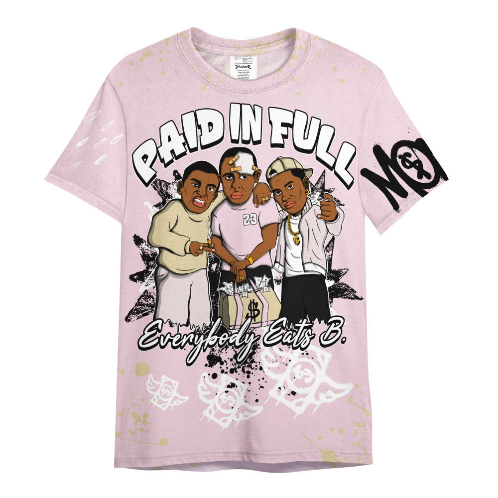 Shirt To Match Denim Iced Carmine 4s - Everybody Paid In Full Crayon All Over Print