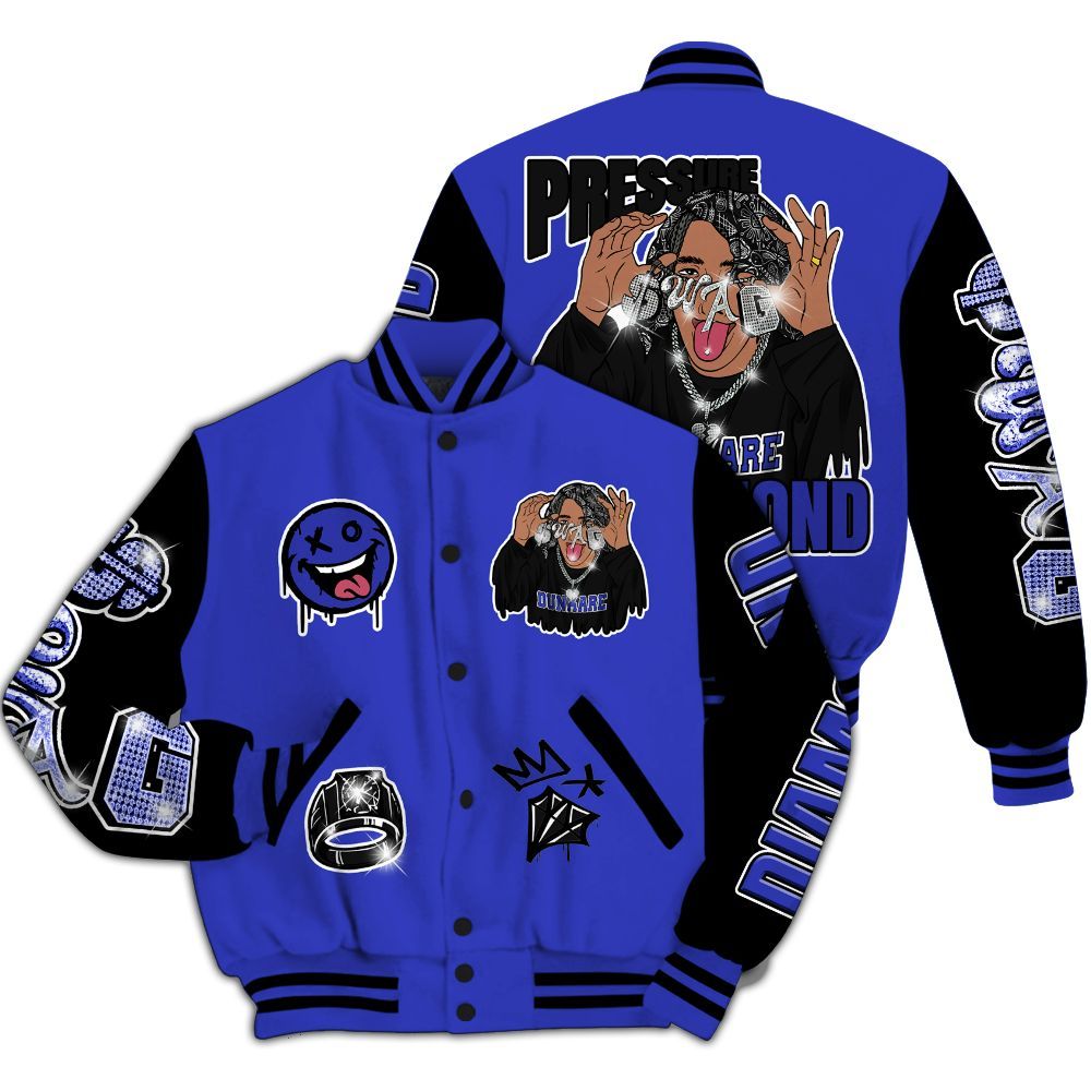 Varsity Jacket To Match Retro Black Concord 12s - Pressures Makes Varsity Jacket To Match All Over Print