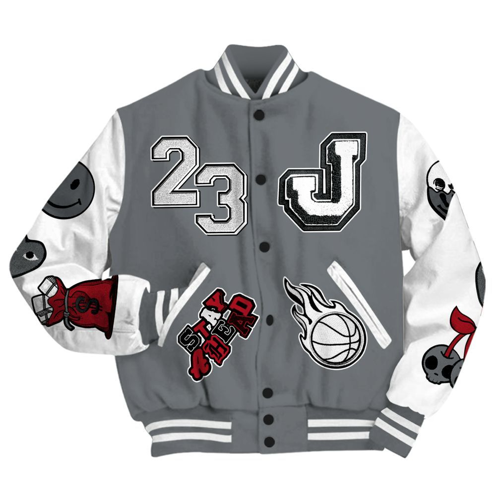 Varsity Jacket To Match Retro Fire Red 9s - Hustles Money Number 23 All Over Print