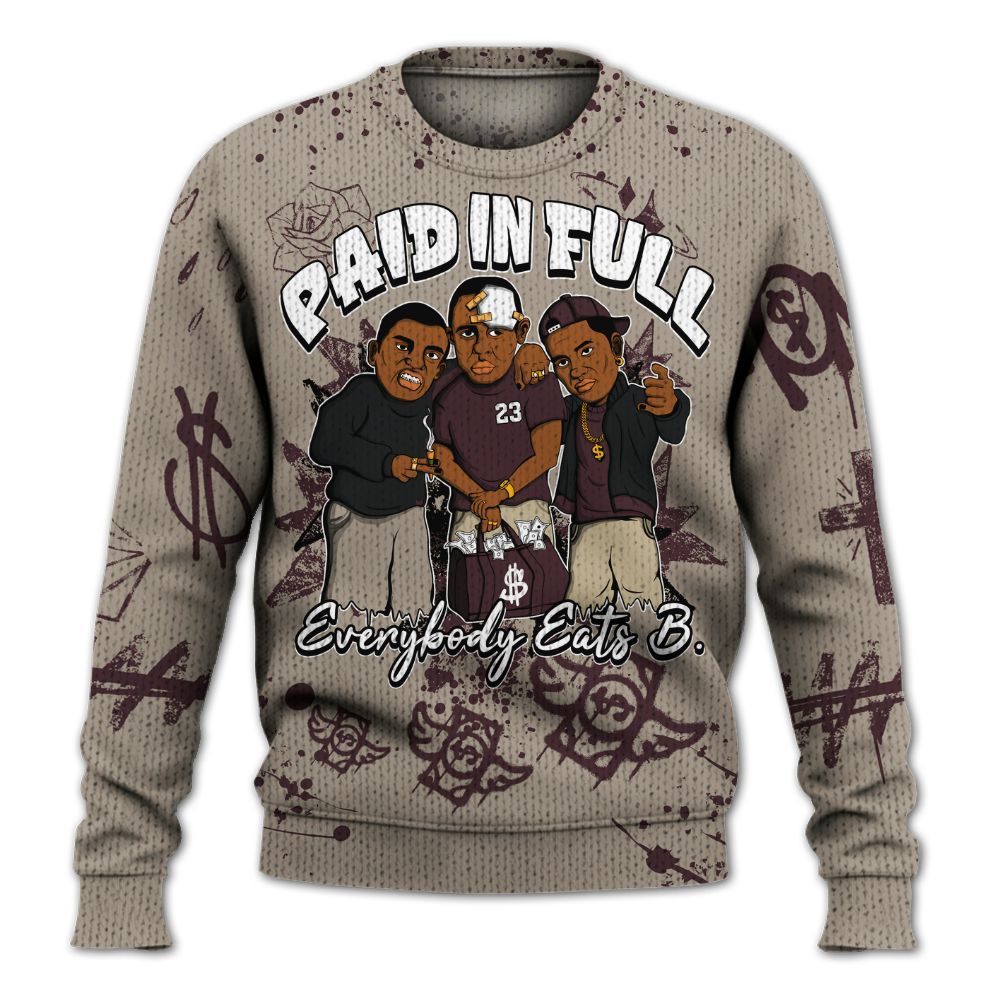 Knitted Sweater To Match AMM Retro Phantom 4s - Everybody Paid In Full Crayon