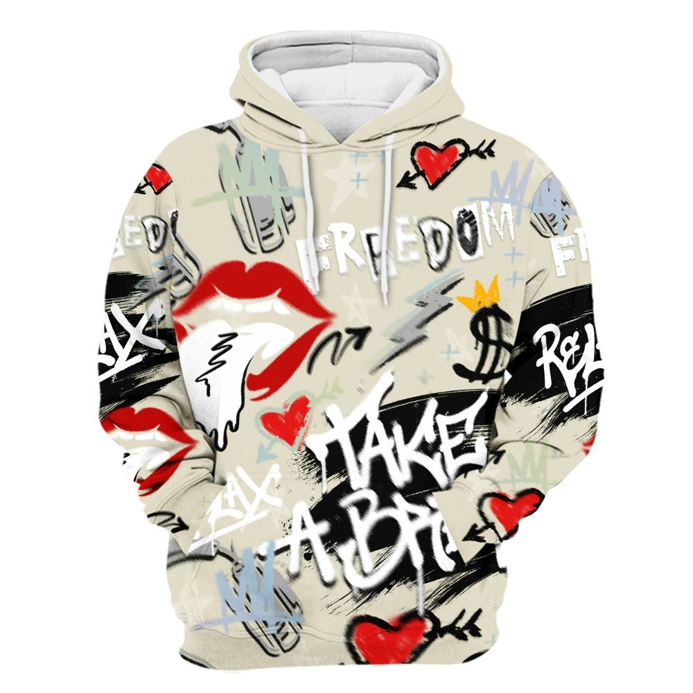 Hoodie To Match Joins Year Of The Snake 5s - Take Break Freedom Graffiti Streetwear All Over Print