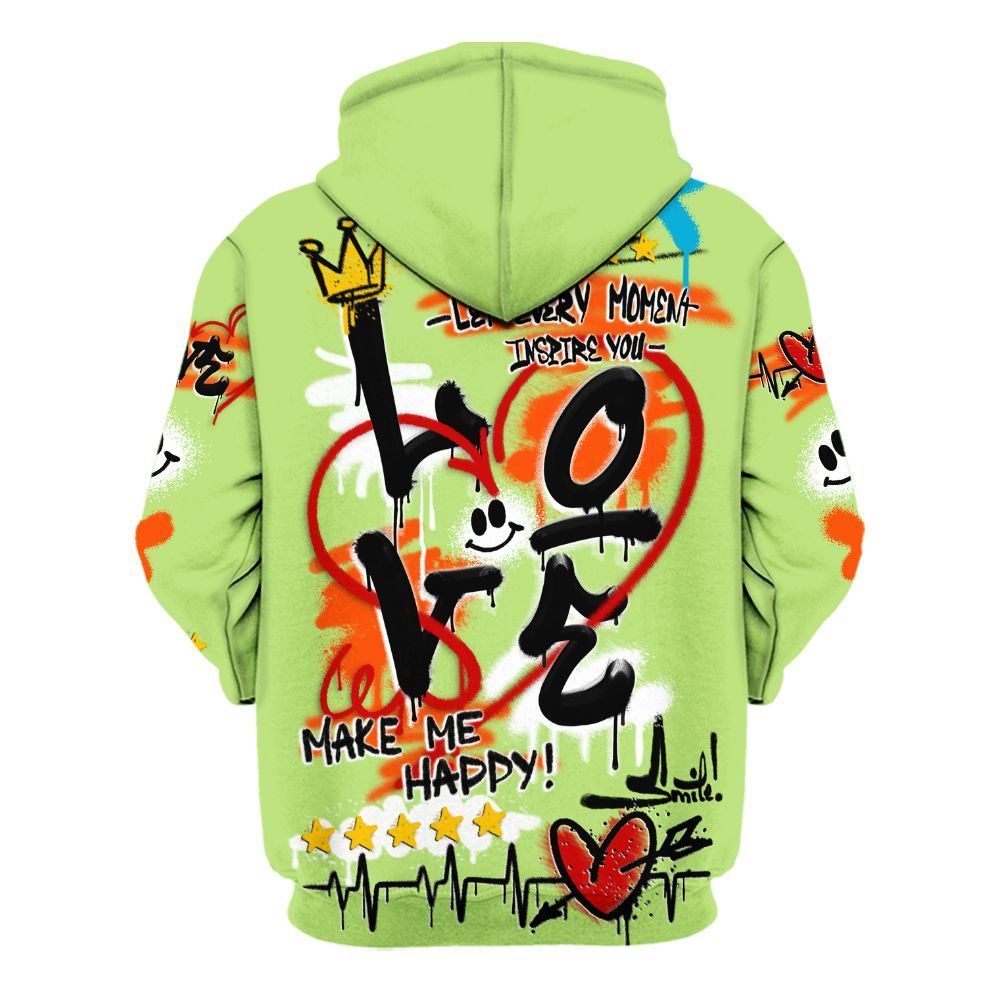 Hoodie To Match Kobe 9 Elite What The - Happy Love Beats Graffiti Streetwear All Over Print