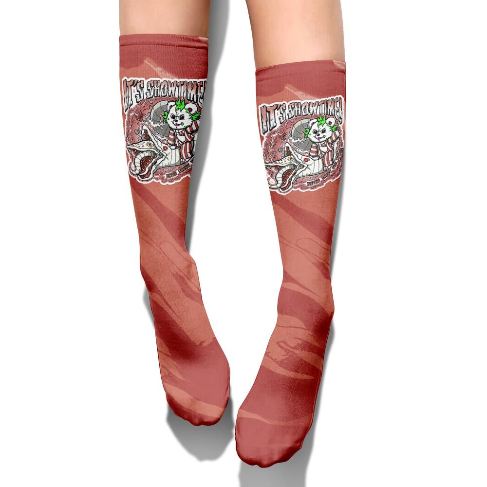 Sock To Match Dune Red 13s - Showtime Beetle Juice Bear Halloween