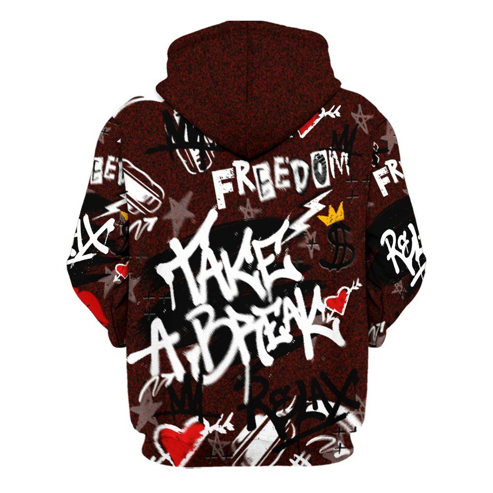 Hoodie To Match Air Force 1 Low Halloween Skull 2024 - Take Break Freedom Graffiti Streetwear All Over Print