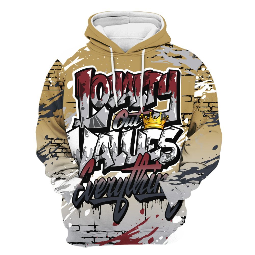 Hoodie To Match Kobe 4 Gold Medal - Values Of Loyalty Drip All Over Print