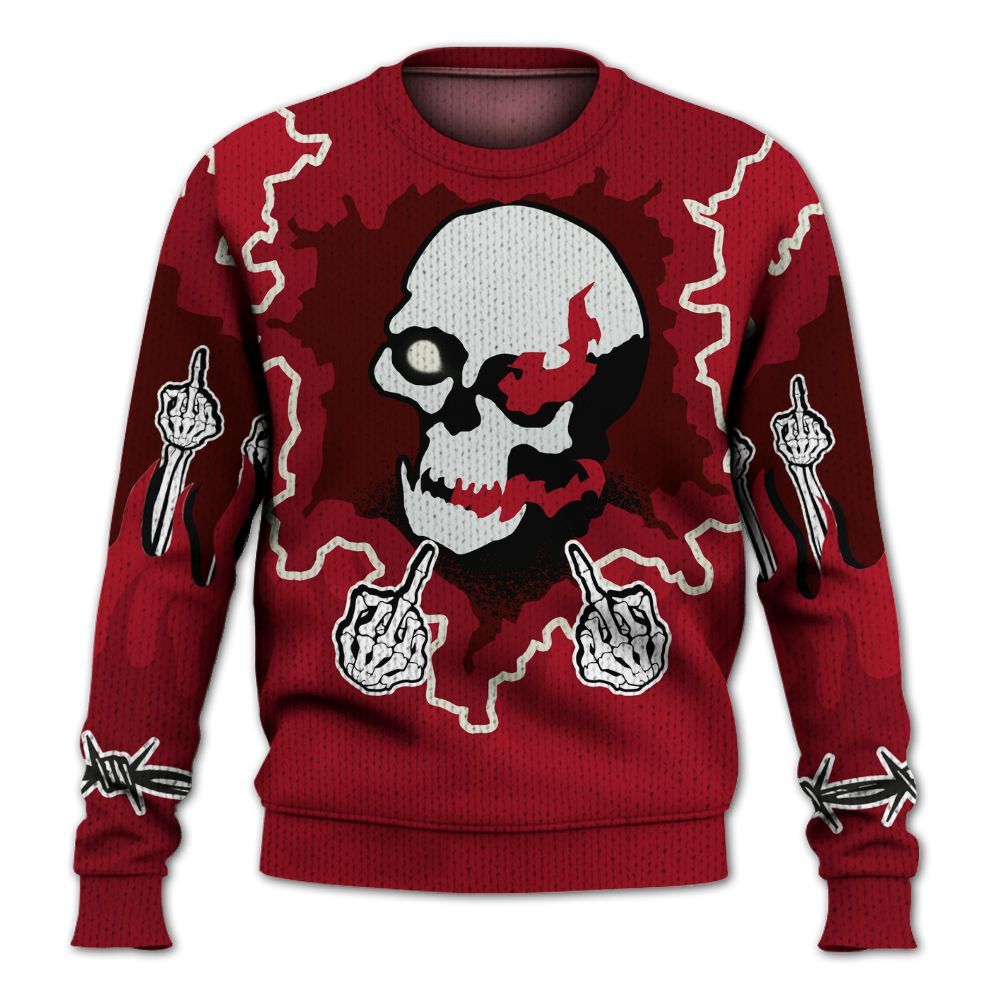 Knitted Sweater To Match 2025 High OG Cinnabar 1s - F Around Find Out Graphic Trapped