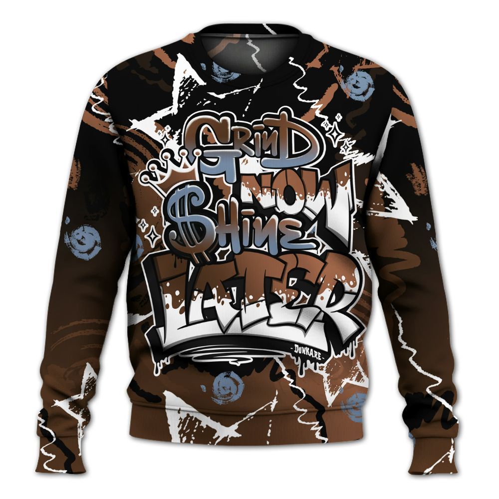 Sweatshirt To Match Air Foamposite Metallic Copper - Grind Shine Later Drip All Over Print