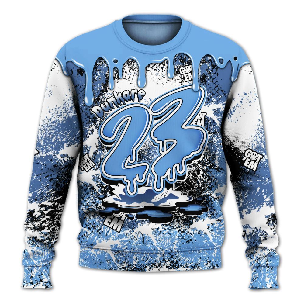 Sweatshirt To Match University Blue 6s - Dripping 23 Drip All Over Print