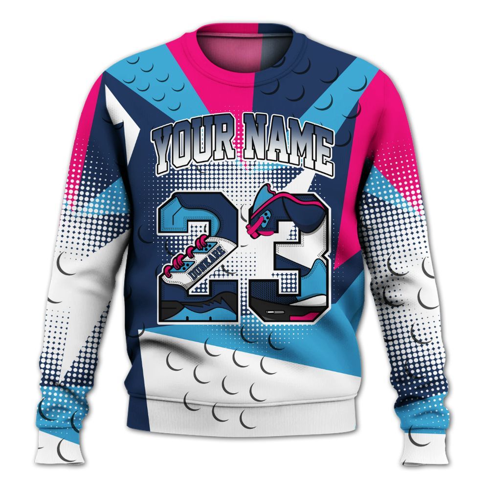 Sweatshirt To Match Air Max 180 University Blue - Poly Custom Name Number 23 5s All Over Print