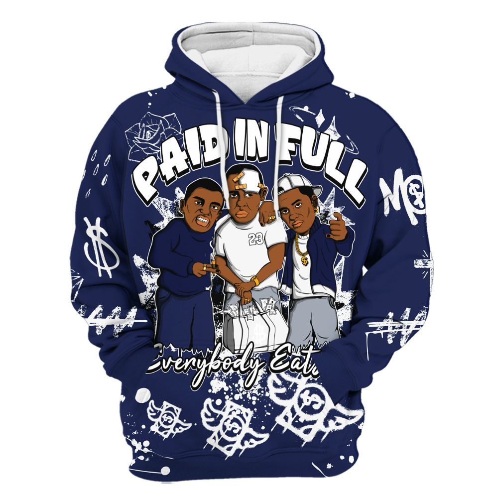 Hoodie To Match Midnight Navy 11s - Everybody Paid In Full Crayon All Over Print