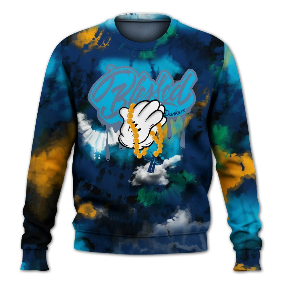 Sweatshirt To Match Dunk Low GS Electric Algae - God Blessed Tie Dye All Over Print