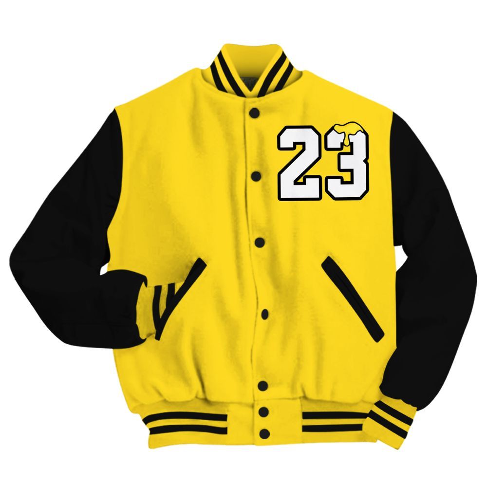 Varsity Jacket To Match Retro Thunder 4s - Custom Name Number 23 Drip All Over Print