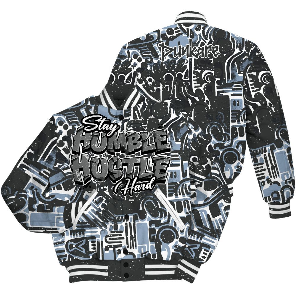 Varsity Jacket To Match Reverse Black White 6s - Humble Hustle Retro All Over Print