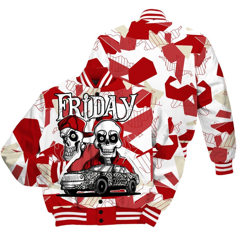 Varsity Jacket To Match Cement Grey 3s - Friday Funny Retro All Over Print