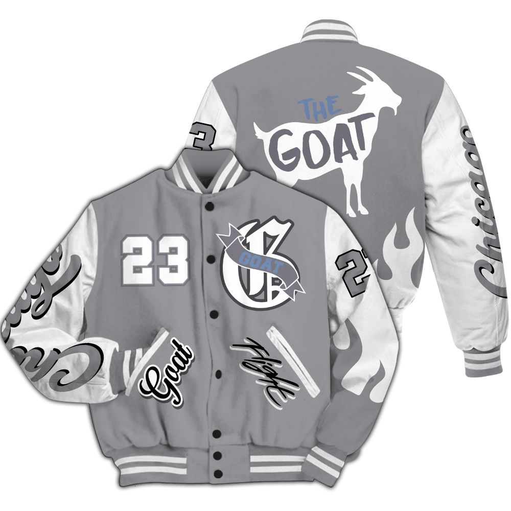 Varsity Jacket To Match Cement Grey 11s - The G.O.A.T Flight Streetwear All Over Print