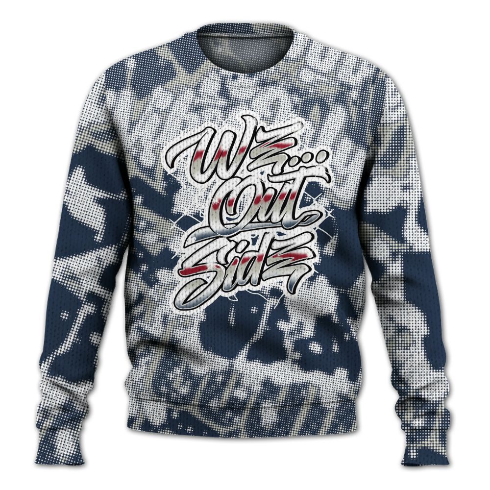 Knitted Sweater To Match Navy Blue 2024 6s - We OutSider Graphic Street