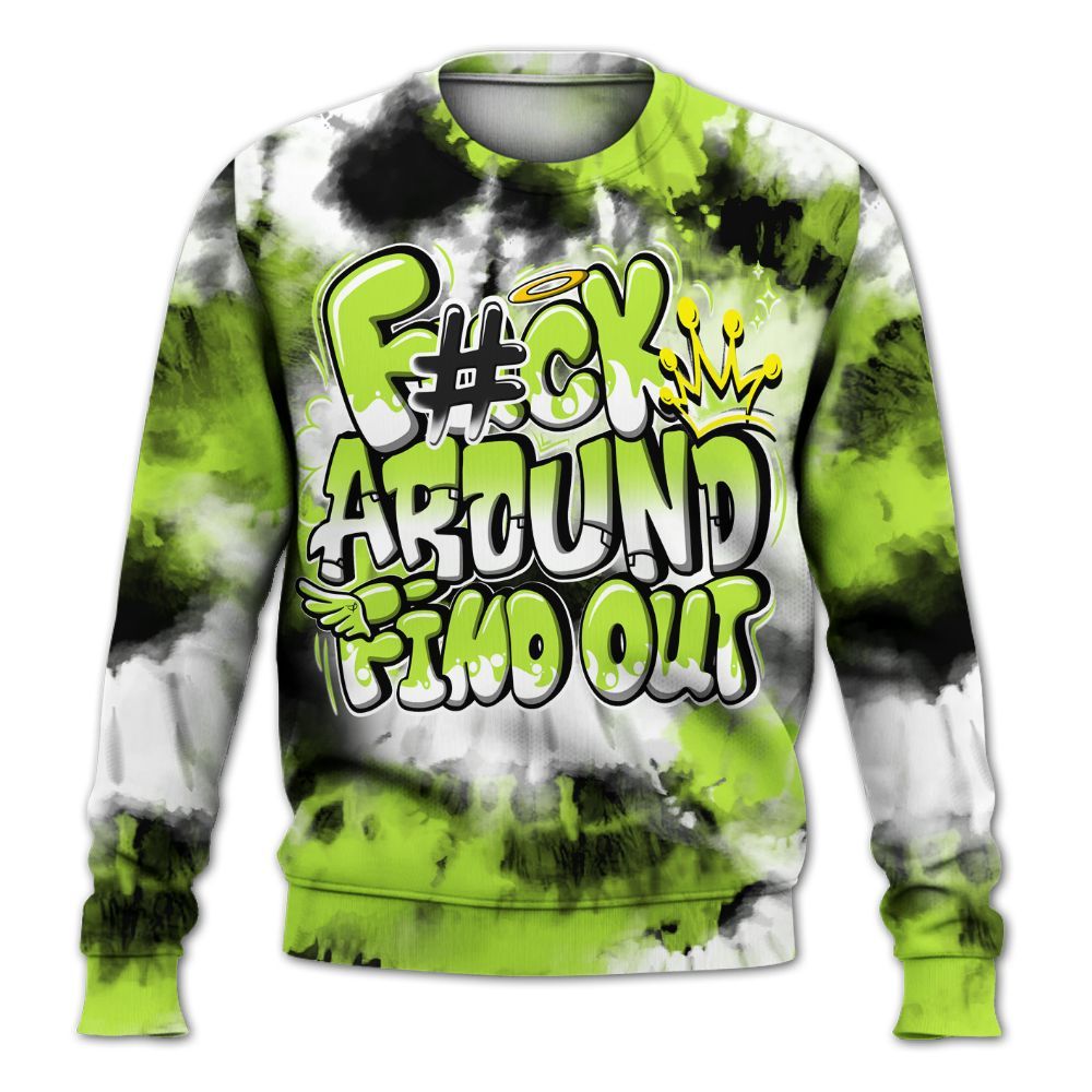 Sweatshirt To Match Air Force 1 Low Dance Volt - Tie Dye FK Around Find Out All Over Print