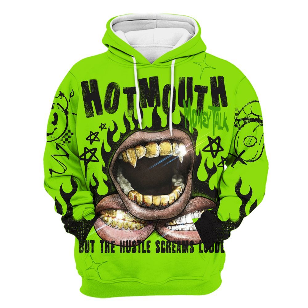 Hoodie To Match Electric Green 6s - Mouth Burning Street Style All Over Print