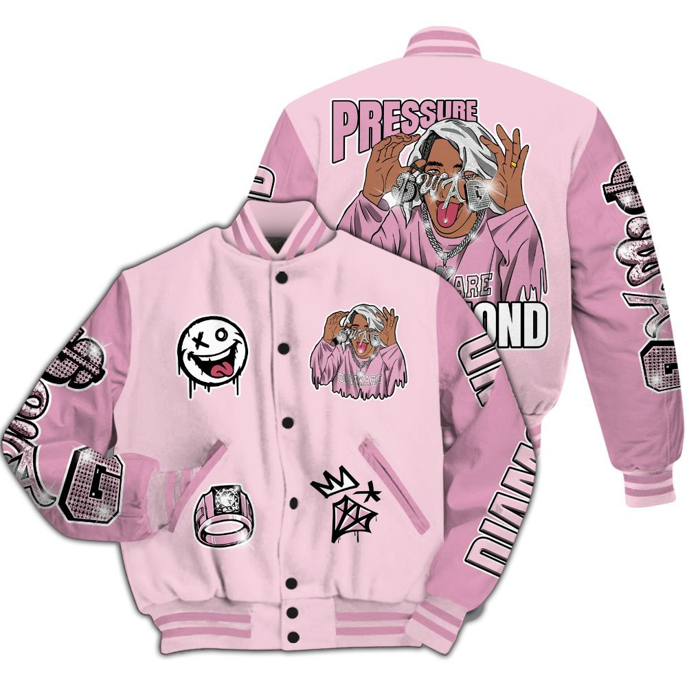 Varsity Jacket To Match Orchid 4s - Pressures Makes Varsity Jacket To Match All Over Print
