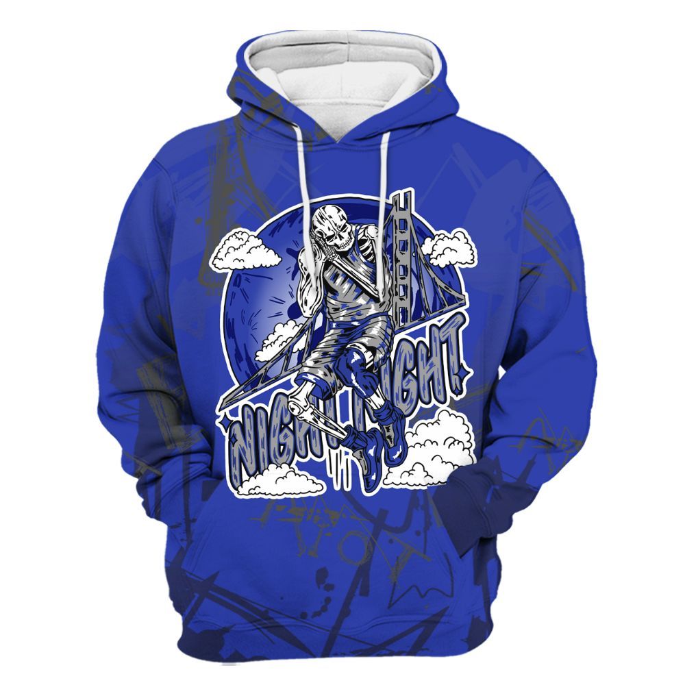 Hoodie To Match Air Max Plus Black Racer Blue - Seeya Skeleton Messyz All Over Print