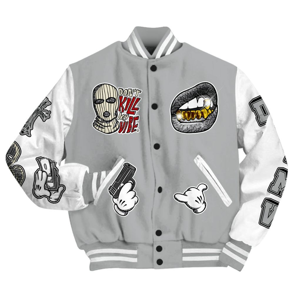 Varsity Jacket To Match Cement Grey 3s - Vibe.Unique All Over Print