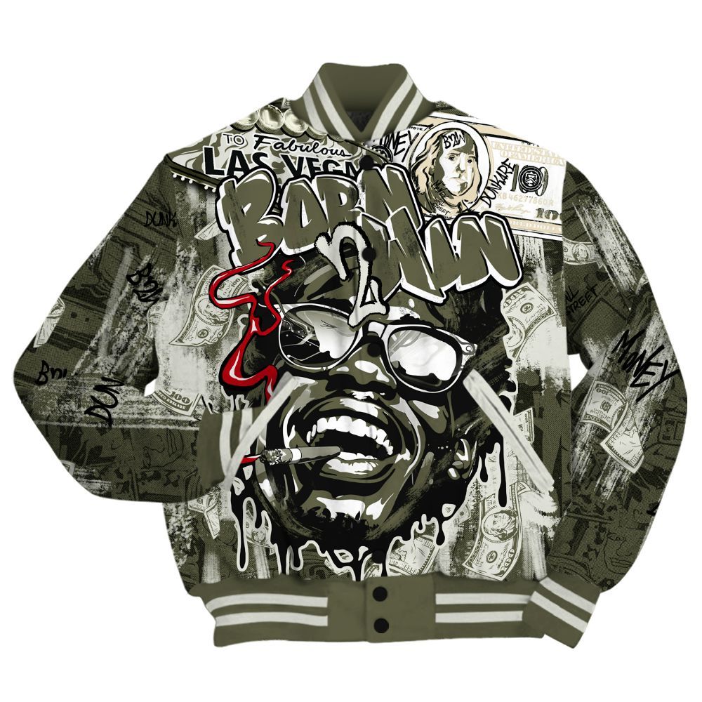 Varsity Jacket To Match Travis Scott Low OG Medium Olive 1s Shirt, Born To Win Money All Over Print