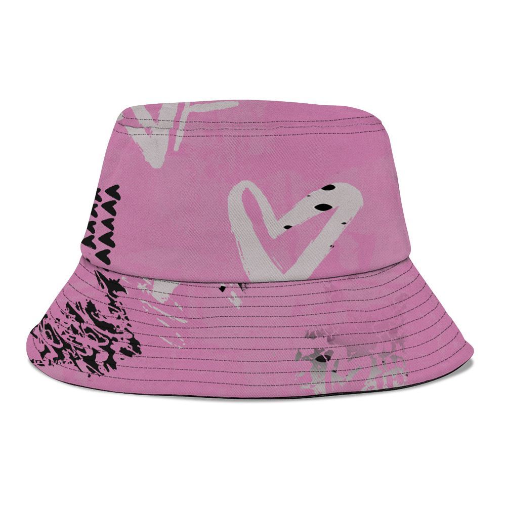 Bucket Hat To Match Neutral Grey Black White Orchid 4s - Sincere Fondness Bear Graphic