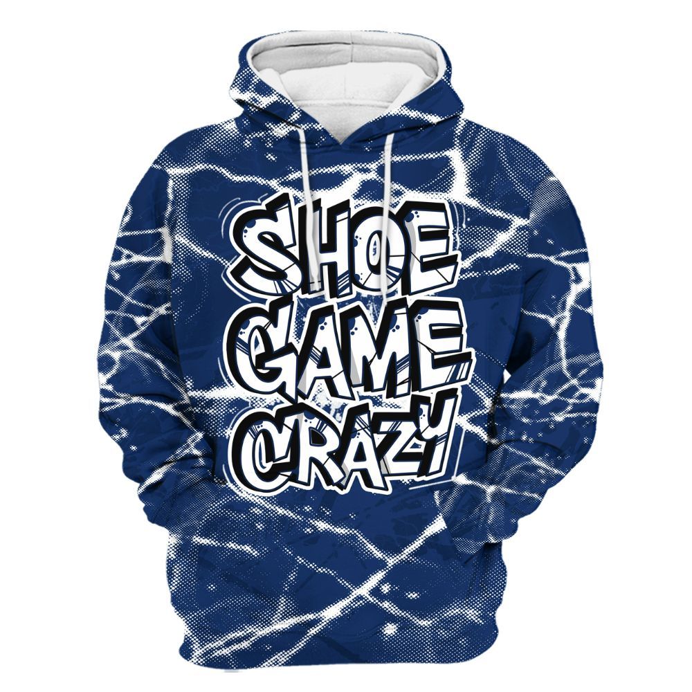 Hoodie To Match High OG Deep Royal Blue 1s - Shoe Game Crazy Graphic All Over Print