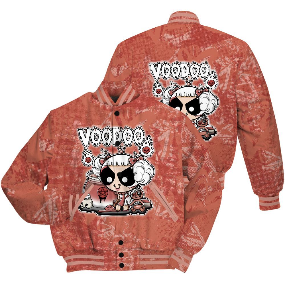 Varsity Jacket To Match Dune Red 13s Shirt - Voodooz Heart Grunge All Over Print