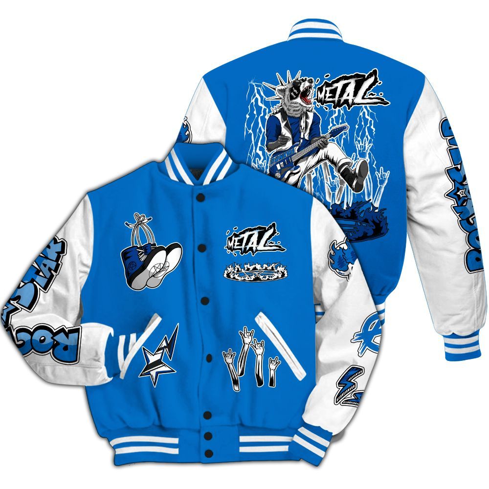 Varsity Jacket To Match Blueberry 12s - Punk Rock Raccoon All Over Print