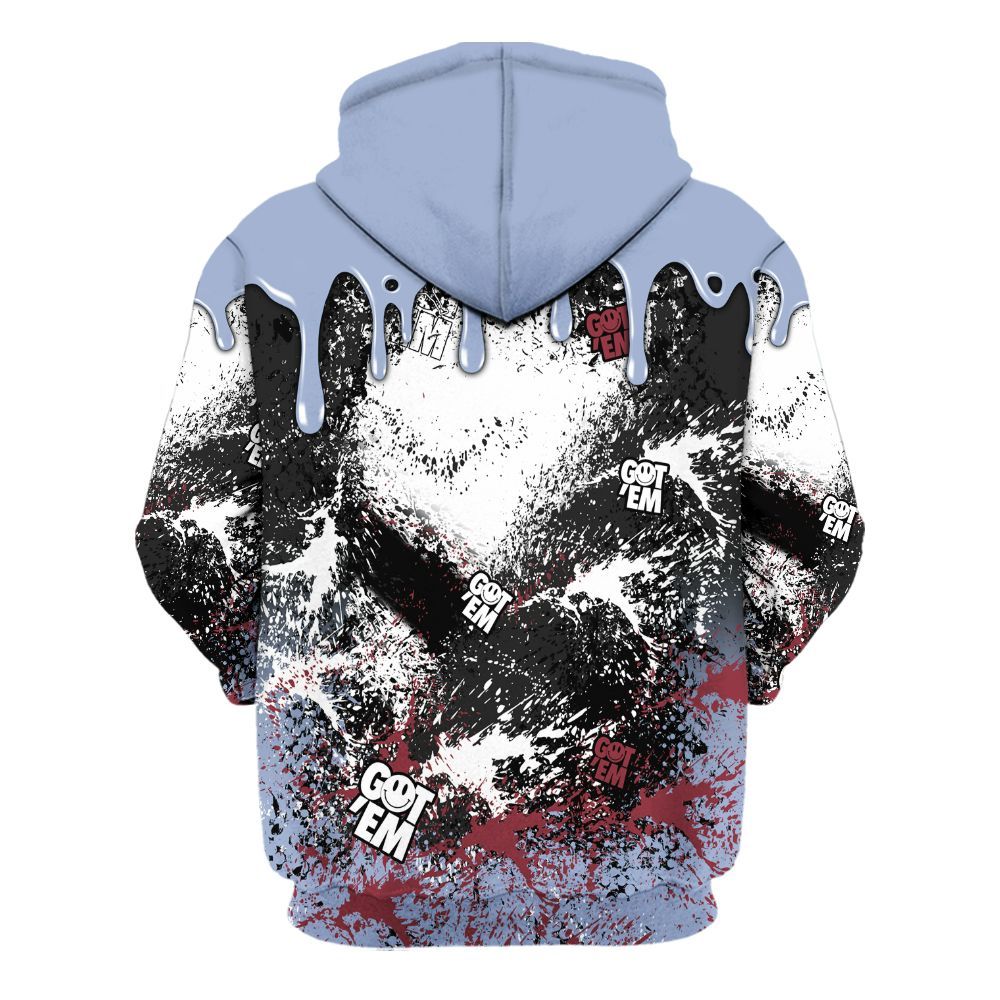 Hoodie To Match Black Metallic 5s - Dripping 23 Drip All Over Print