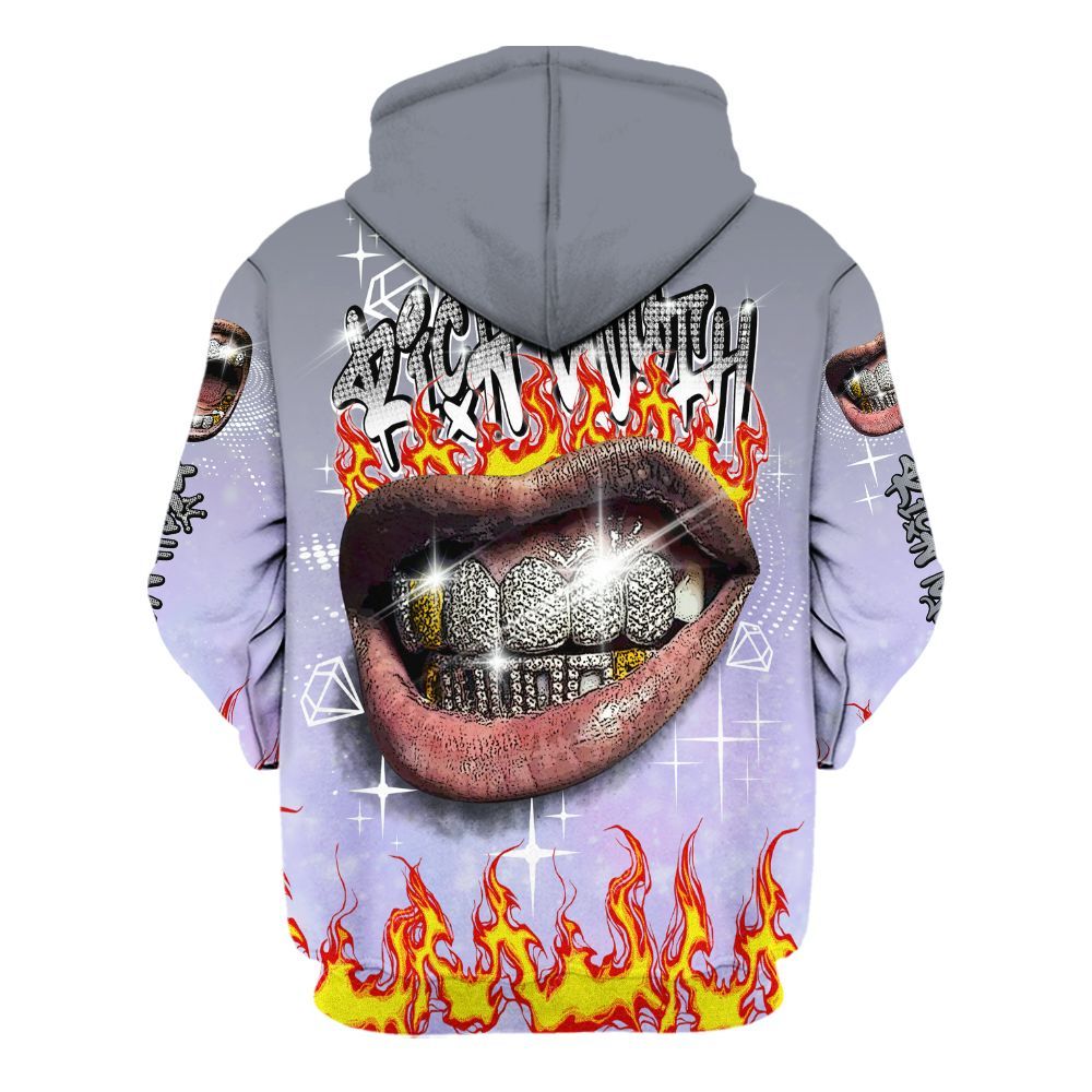 Hoodie To Match Zen Master 4s - Rich Mouth Fire Rap Retro 90s All Over Print