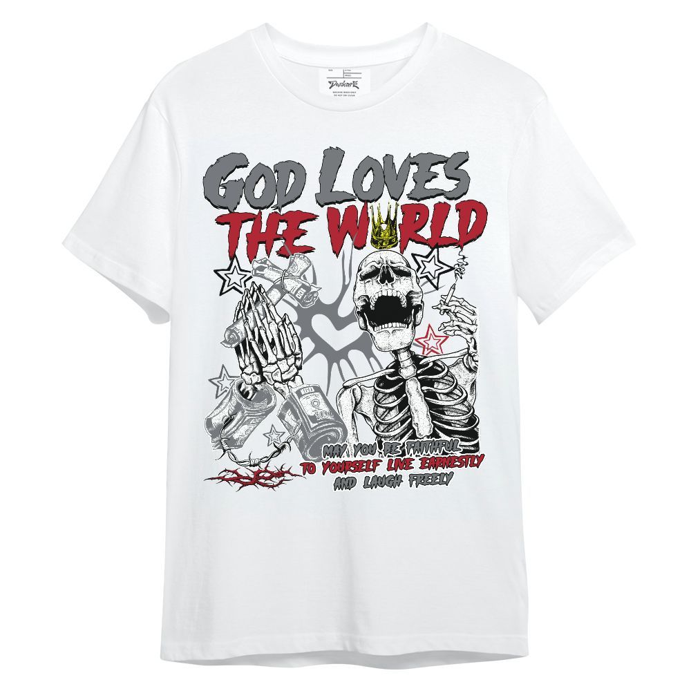 Shirt To Match Retro Fire Red 9s - God Loves The World Unisex Shirt