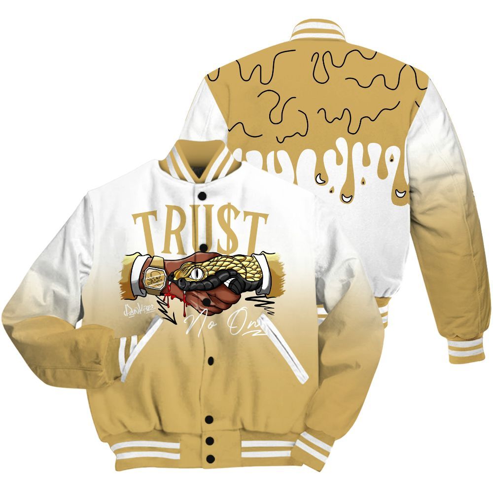 Varsity Jacket To Match Craft Paris 6s Shirt, Snake Trust No One Drip All Over Print