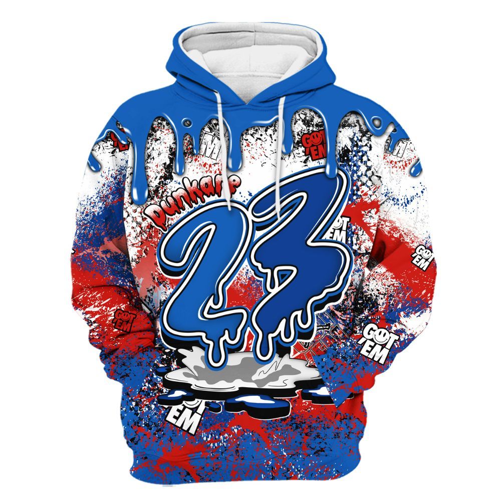 Hoodie To Match Kobe 6 Game Royal - Dripping 23 Drip All Over Print