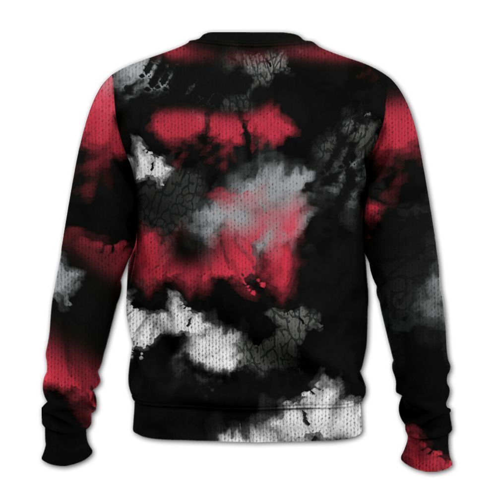Knitted Sweater To Match Black Cement 3s - God Blessed Tie Dye