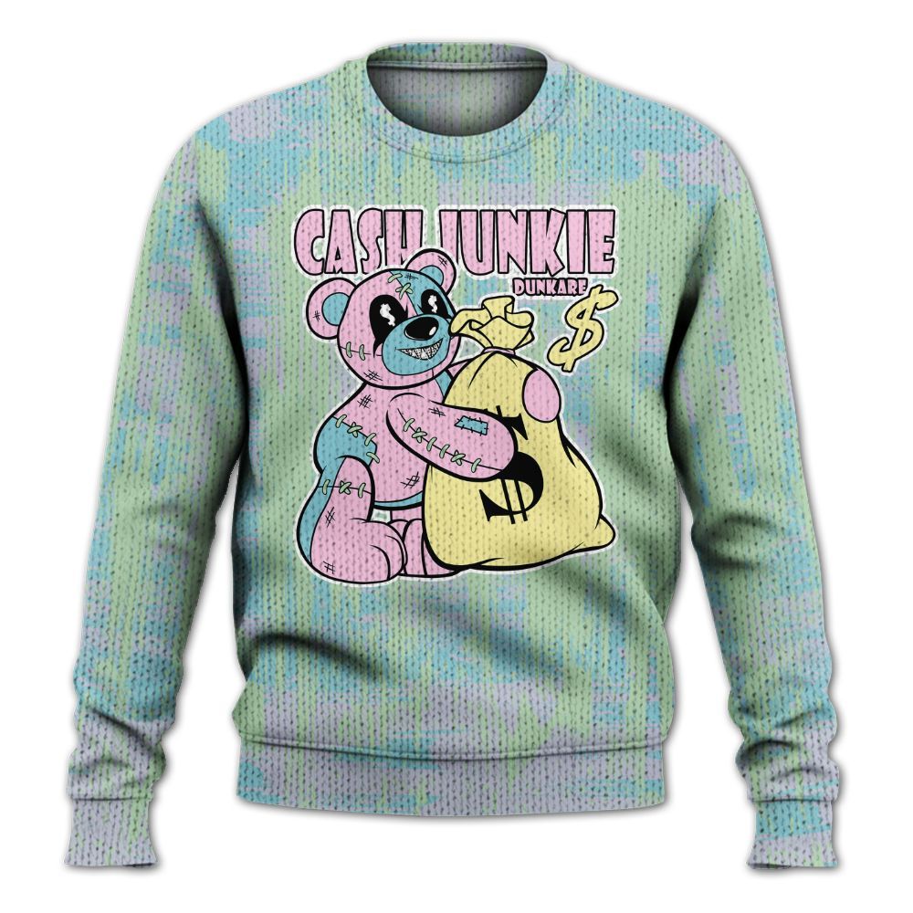 Knitted Sweater To Match SB Dunk Low Visty - Cashs Junkie Bear Glitch Art