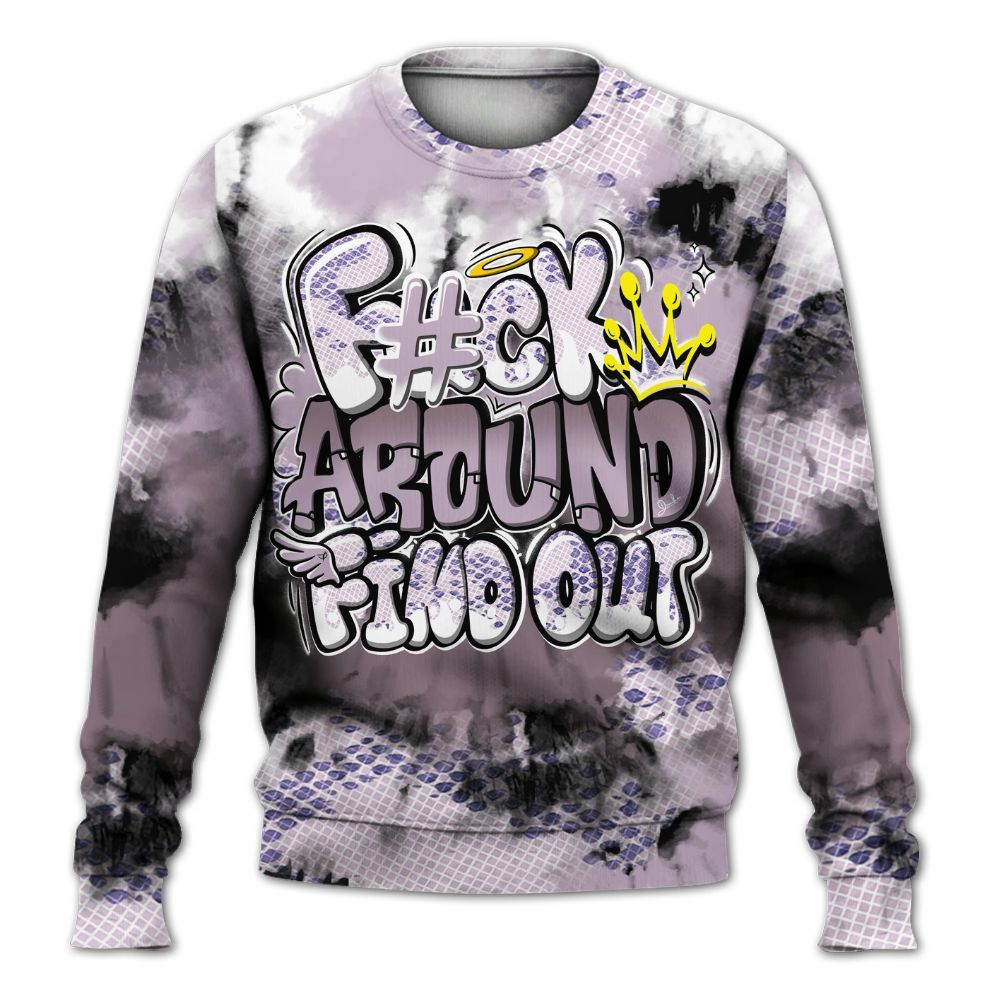 Sweatshirt To Match Air Force 1 Low Purple Snake - Tie Dye FK Around Find Out All Over Print