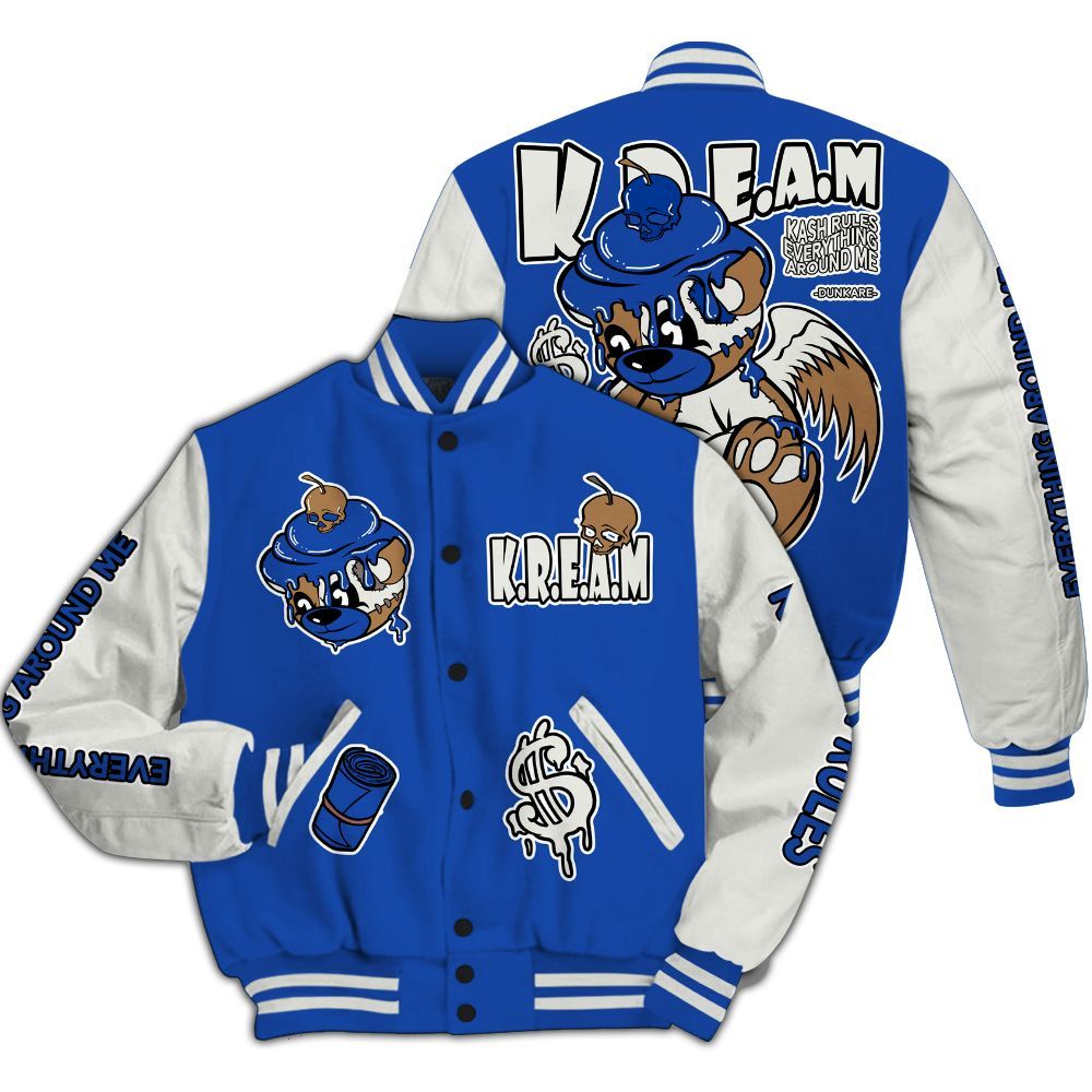 Varsity Jacket To Match Dunk High Racer Blue - Loot Bear All Over Print