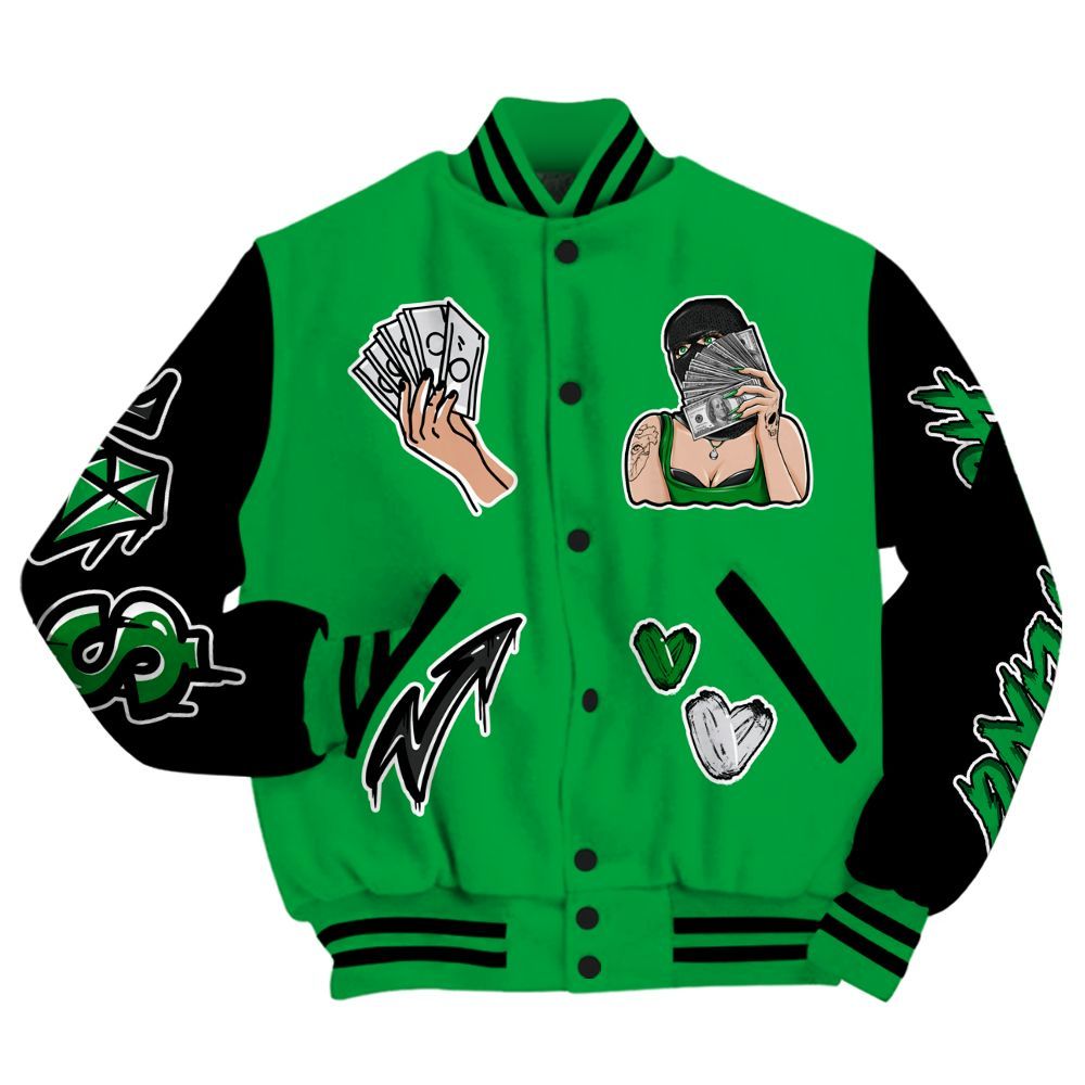 Varsity Jacket To Match Low Lucky Green 1s - Hustling Unique All Over Print