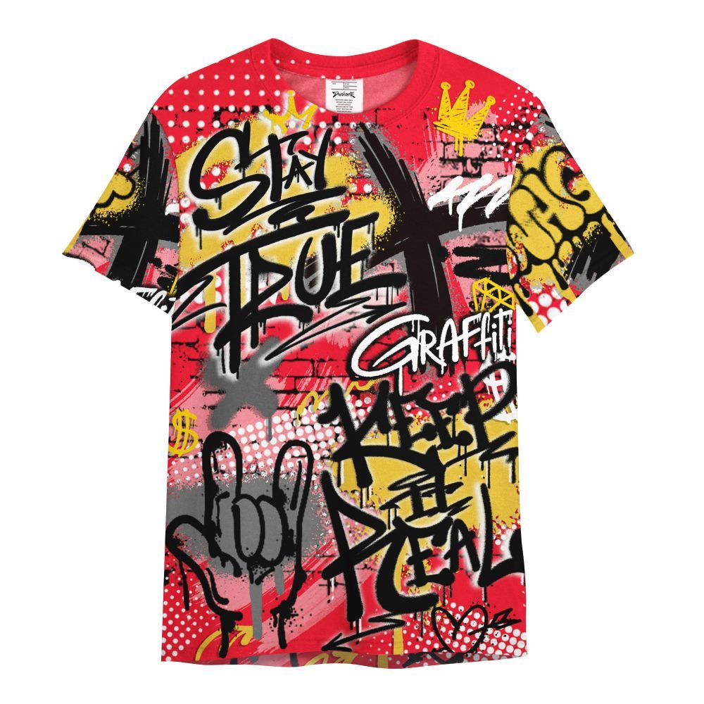 Shirt To Match KD 18 Air Bakin - True It Real Graffiti Streetwear All Over Print