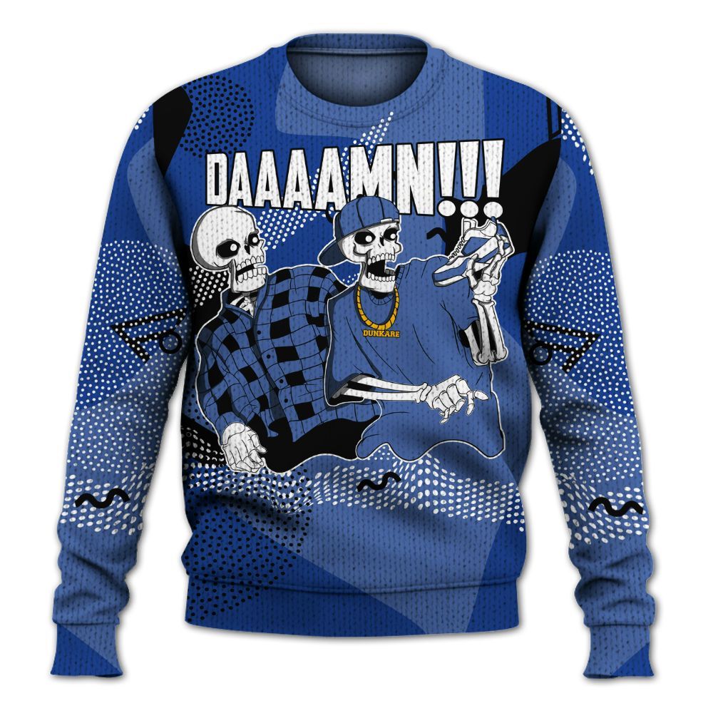 Knitted Sweater To Match Air Foamposite One Royal - Graphic Meme Damnn