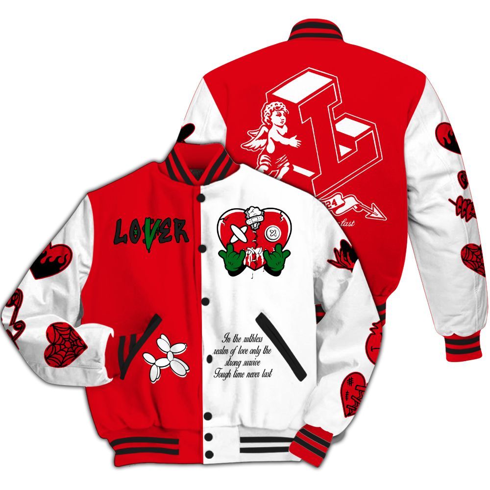 Varsity Jacket To Match Chicago 13s - Loser Lover Heart F Ck Love All Over Print