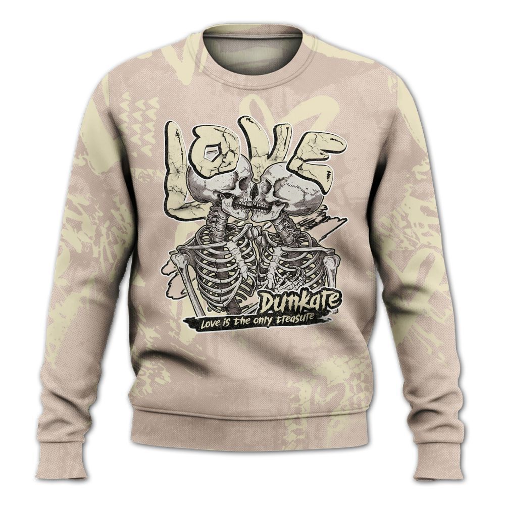 Sweatshirt To Match A Ma Maniere X Fossil Stone 4s - Skull Love All Over Print