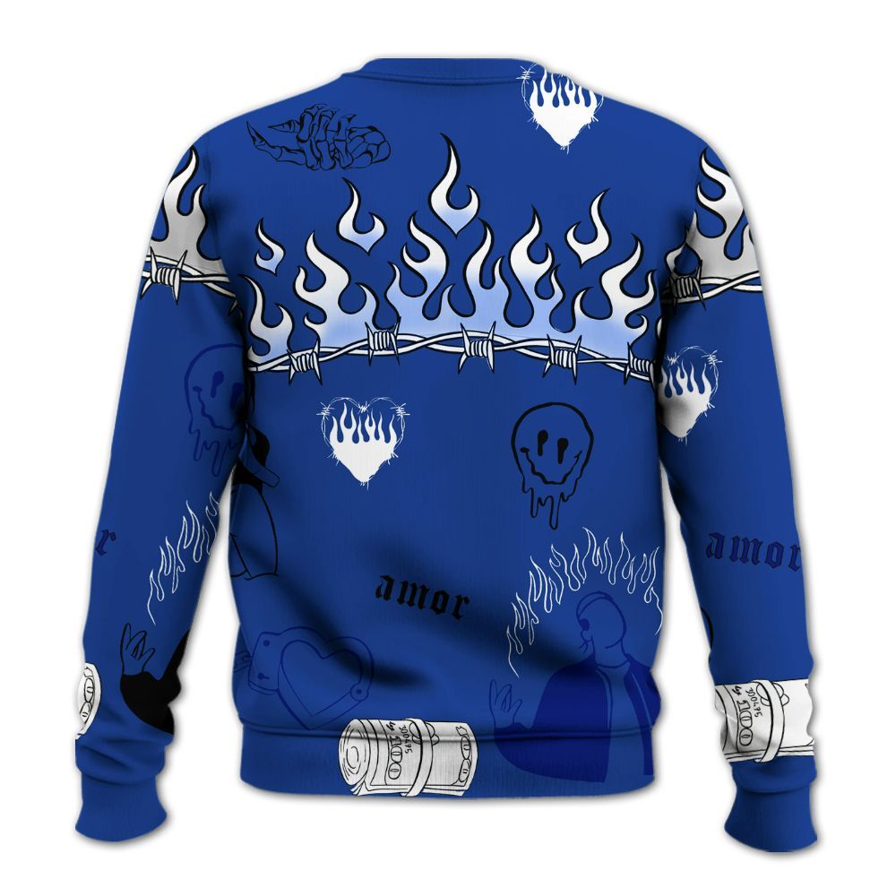 Sweatshirt To Match Air Foamposite One Royal - Snake Trust No One All Over Print