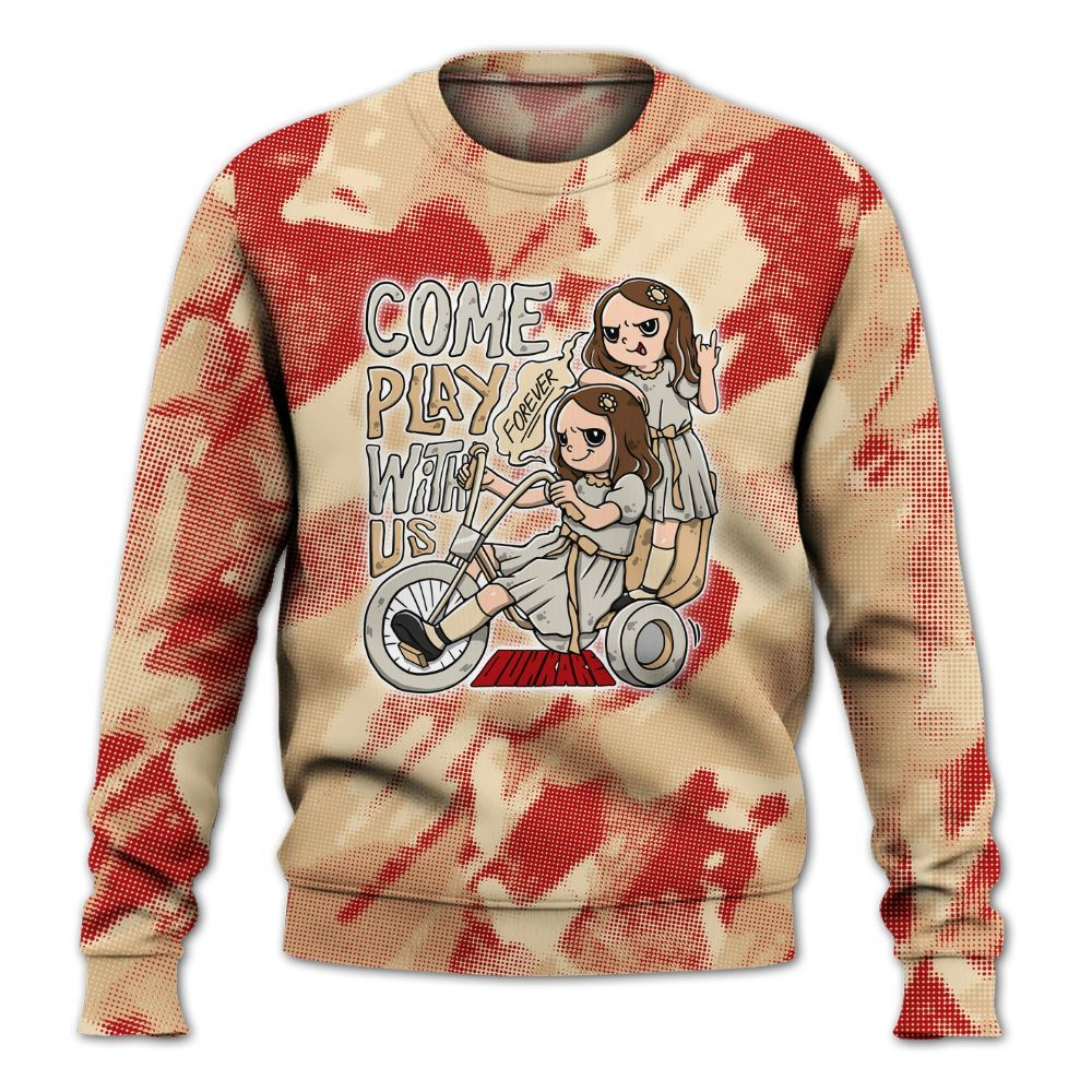 Sweatshirt To Match Dunk Low Strawberry Waffle - Come Hangout Halloween Abstract Halftone All Over Print