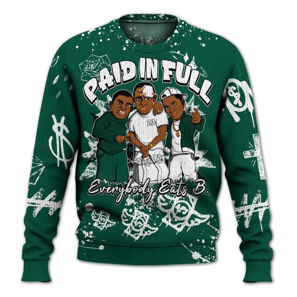 Knitted Sweater To Match Oxidized Green 4s - Everybody Paid In Full Crayon