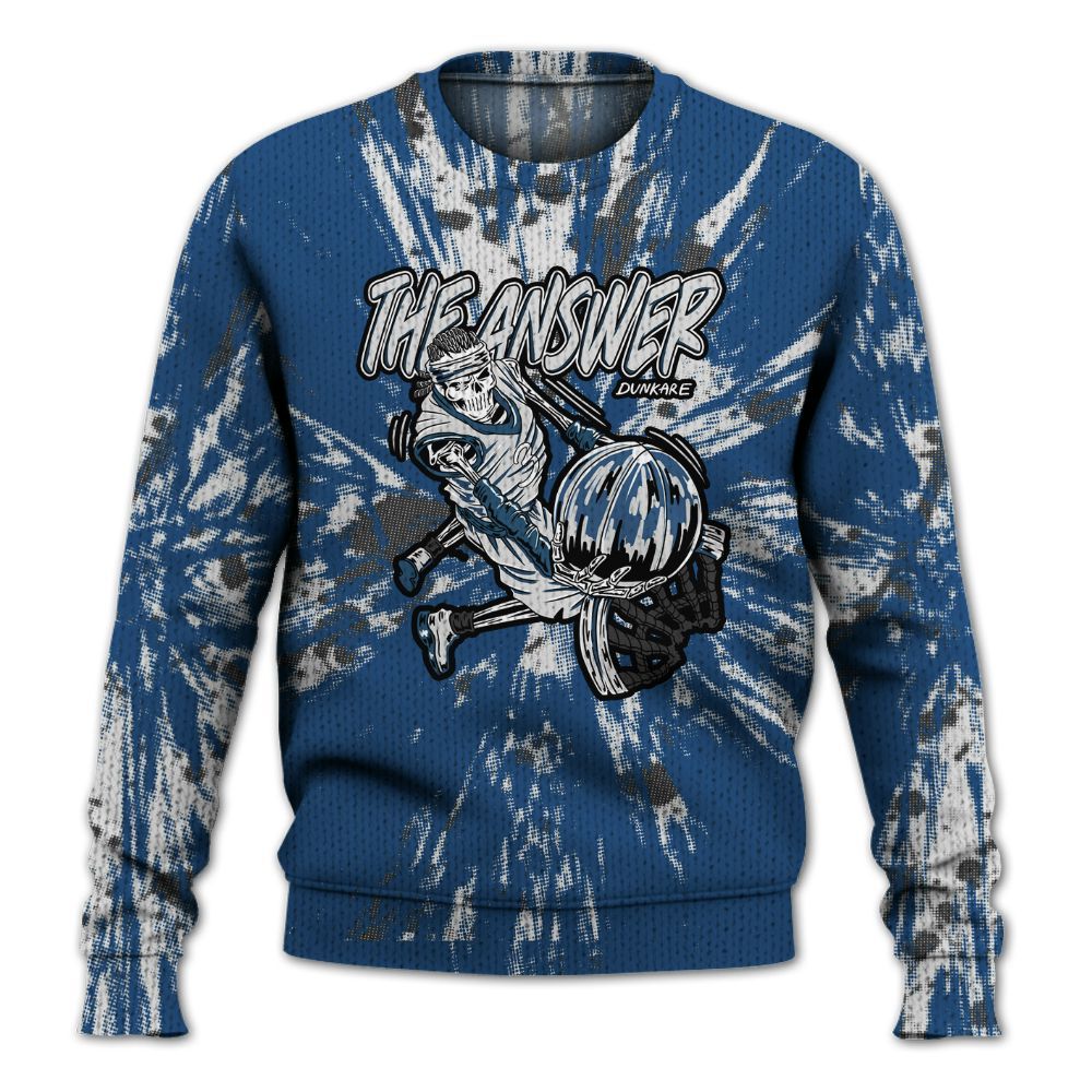 Knitted Sweater To Match High OG Midnight Navy 1s - The Answer Skeleton Luxury