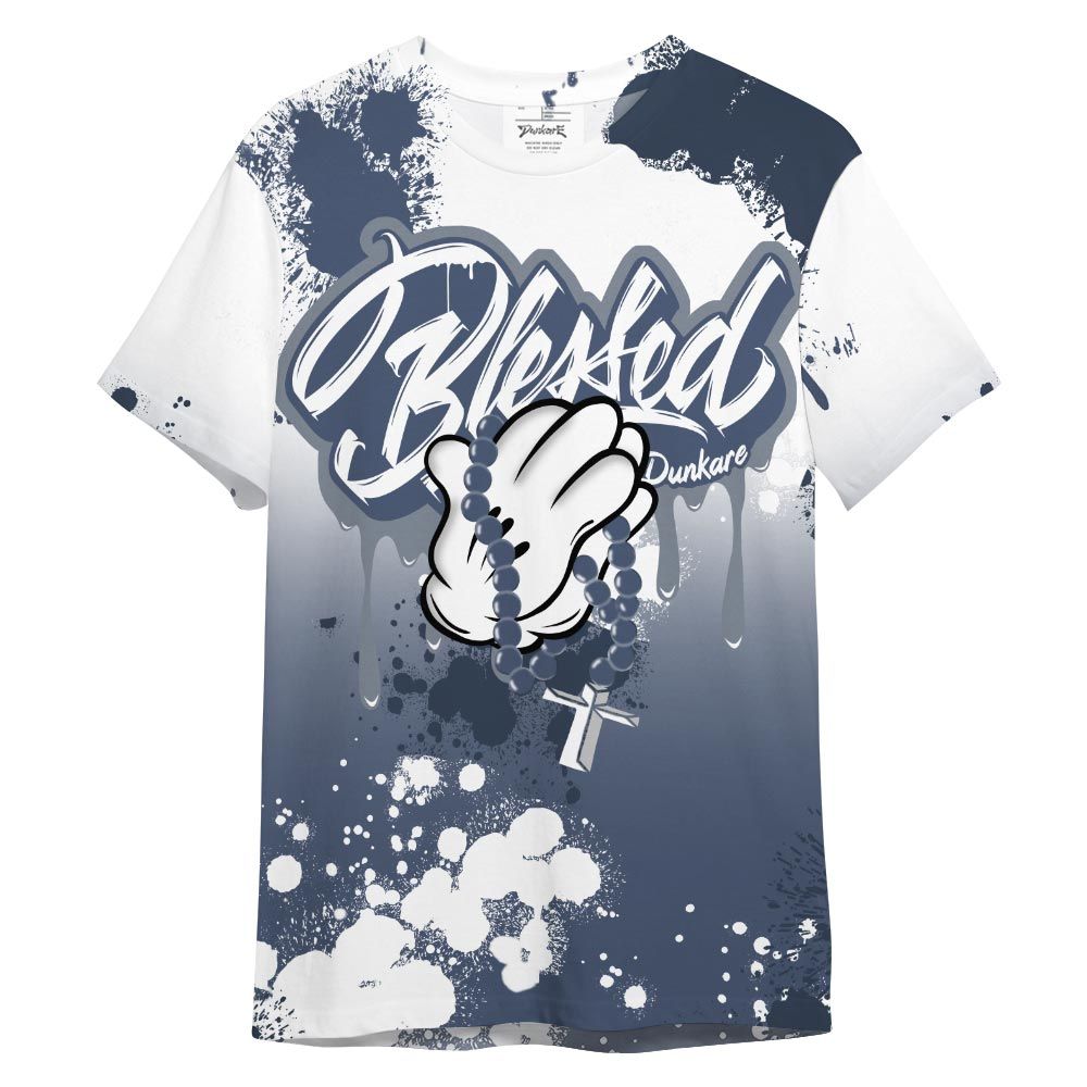 Shirt To Match Low Diffused Blue 11s - God Blessed Ink Drip Shirt Outfit 1505 NCT